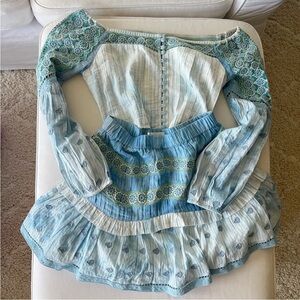 LoveShackFancy Top and Skirt Set